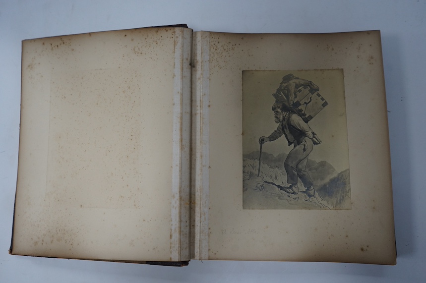 [Mountaineering] - An album of 29 woodburytype mounted photos. of alpine scenes (with climbers), each mounted on a thick card leaf, and with a pencilled caption beneath; most with the artist's signature visible (HGW. 188